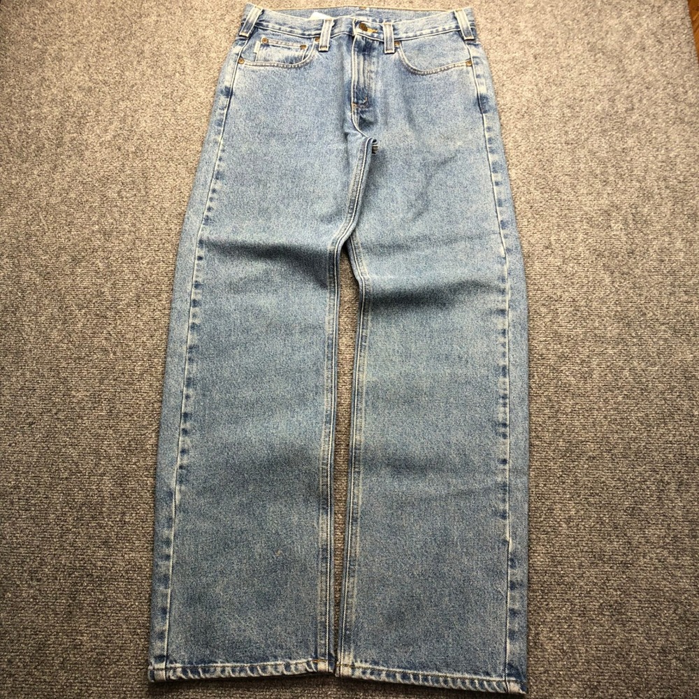 Carhartt Traditional Fit Light Wash Jeans Mens 31x34  Denim Workwear